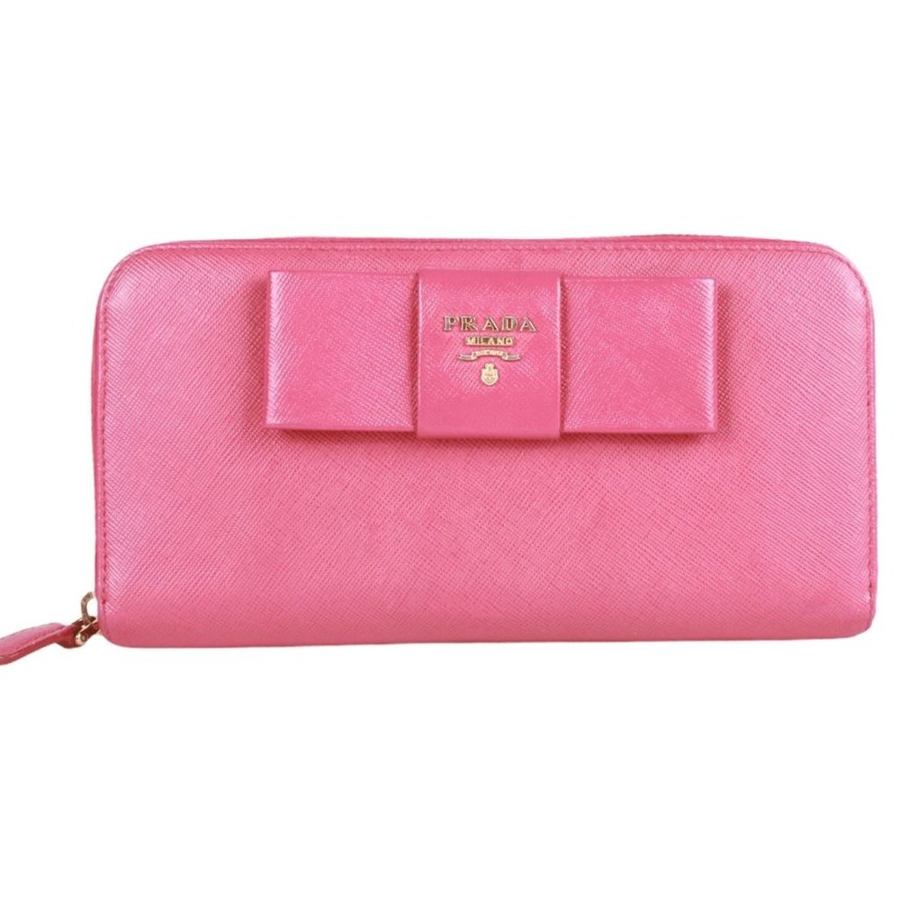 Authentic Prada Saffiano Pink leather wallet